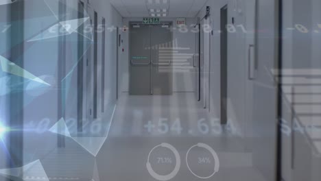 Animation-of-data-processing-over-empty-hospital-corridor