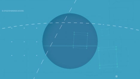 Animation-Des-Globus-über-Ein-Netzwerk-Von-Verbindungen-Und-Pfeilen-Auf-Blauem-Hintergrund