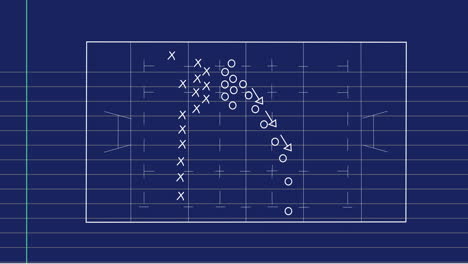 Animation-of-data-processing-and-mathematical-equations-over-blue-background