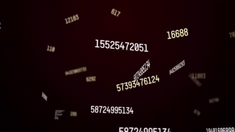 Animation-of-numbers-changing-and-data-processing-over-black-background