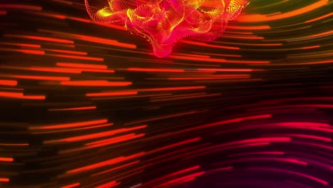 Animation-of-neon-red-trails-moving-over-spots