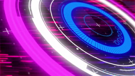 Animation-of-neon-purple-trails-moving-over-scope-scanning