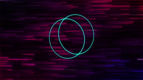 Animation-of-neon-red-trails-moving-over-circles