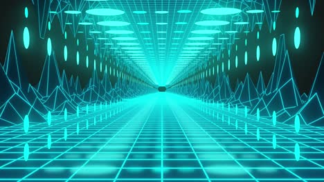 Animation-Grüner-Neonflecken-über-Dem-Digitalen-Tunnel