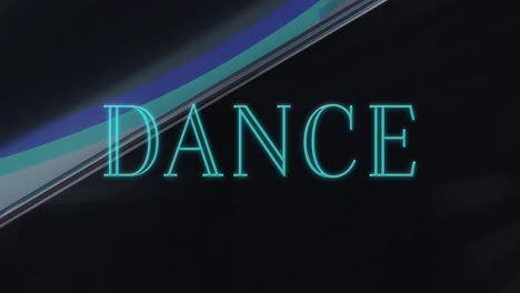Animation-of-dance-text-over-glowing-crystal