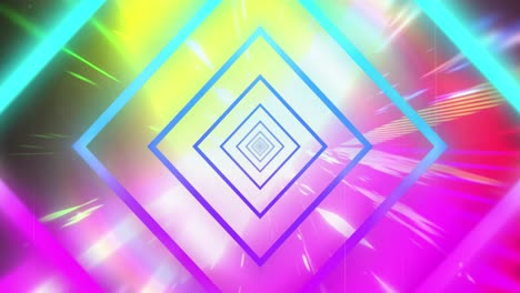 Animation-of-blue-and-pink-neon-shapes-moving-in-seamless-loop-over-light-trails