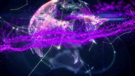 Animation-Eines-Violetten-Netzes-über-Dem-Globus-Mit-Verbindungen