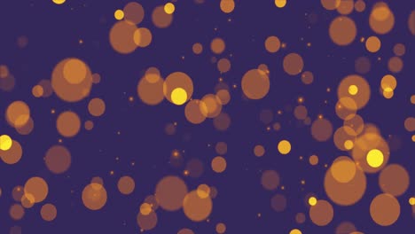 Animation-of-yellow-spots-moving-on-purple-background