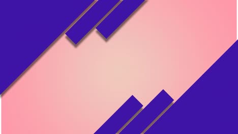 Animation-of-blue-shapes-moving-with-copy-space-on-pink-background