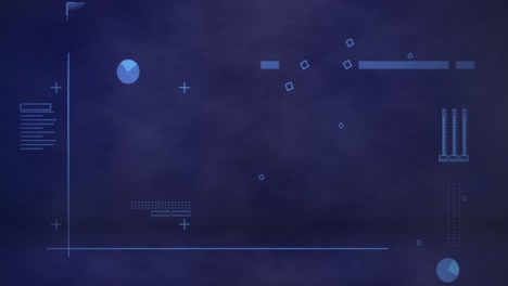 Animation-Der-Datenverarbeitung-über-Bildschirm-Auf-Blauem-Hintergrund