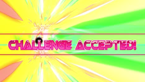 Animation-of-challenge-accepted-text-on-multi-coloured-background
