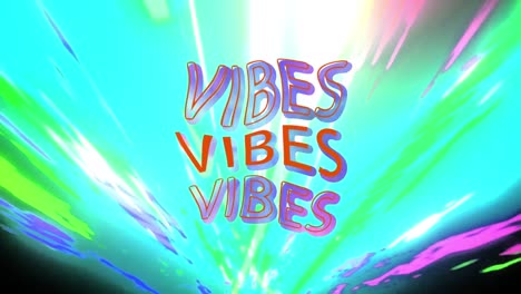 Animation-of-vibes-text-on-multi-coloured-background