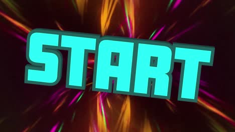 Animation-of-start-text-on-multi-coloured-background