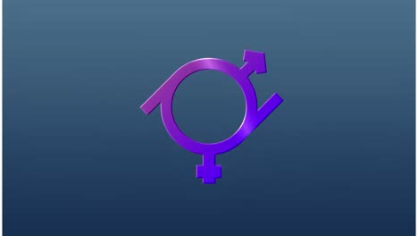 Animation-of-moving-intersex-symbol-on-blue-background