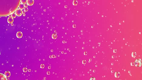 Animation-of-bubbles-moving-on-purple-background-with-copy-space