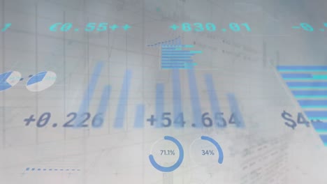 Animation-Der-Datenverarbeitung-über-Der-Börse-Auf-Weißem-Hintergrund