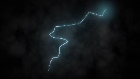 Animation-of-lightnings-striking-over-black-background
