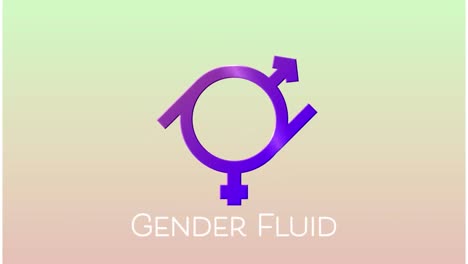 Animation-of-gender-fluid-symbol-and-text-on-green-background