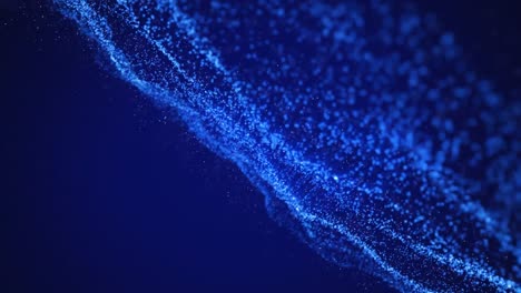 Animation-of-blue-spots-moving-on-black-background