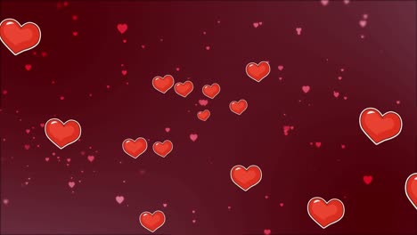 Animation-of-looping-heart-shapes-against-abstract-background