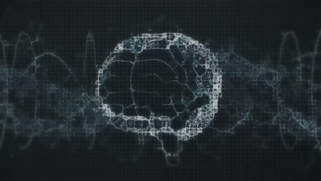 Animation-Von-Kreisen-Um-Das-Menschliche-Digitale-Gehirn-über-DNA-Helix-Vor-Schwarzem-Hintergrund
