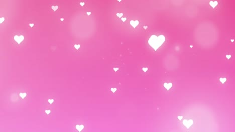 Animation-of-white-hearts-on-pink-background