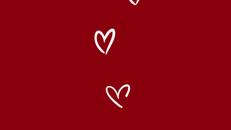 Animation-of-looping-heart-shape-against-red-background