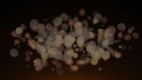 Animation-of-light-spots-falling-over-black-background