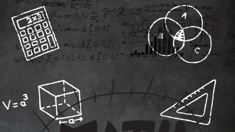 Animation-of-school-items-drawings-over-mathematical-equations