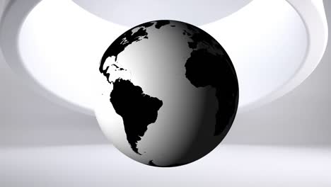 Animation-Eines-Sich-Drehenden-Globus-über-Einem-Weißen-Kreis