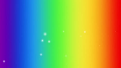 Animation-of-multiple-white-spots-moving-on-seamless-loop-over-rainbow-background