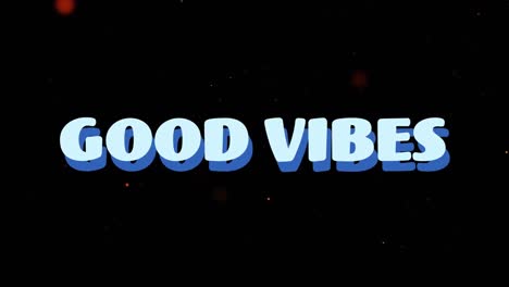 Animation-of-good-vibes-text-over-geometric-shapes-against-black-background