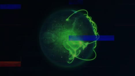 Animation-Von-Neonverbindungen-Und-Interferenzen-über-Den-Globus