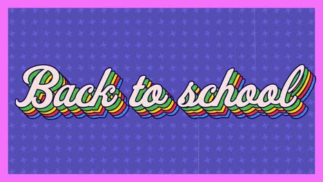 Animation-of-back-to-school-text-over-interference-on-blue-background
