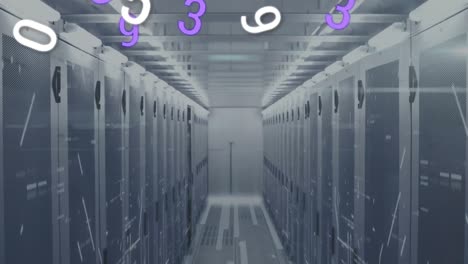 Animation-of-numbers-and-shapes-over-server-room