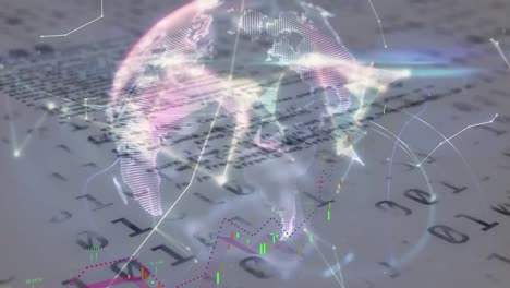Animation-Des-Netzwerks-Von-Verbindungen-über-Binär-Kodierte-Datenverarbeitung