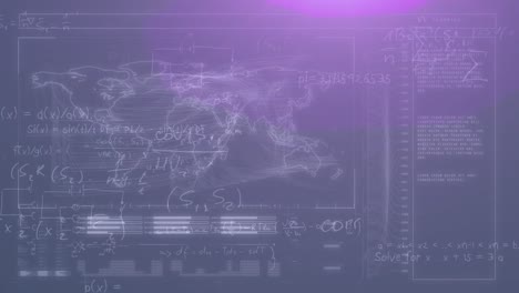 Animation-of-data-processing-over-purple-background