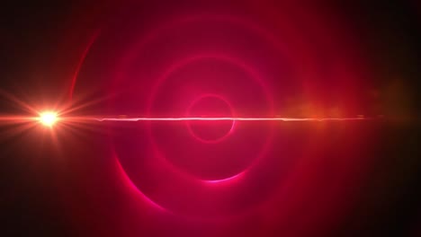 Animation-of-light-spot-moving-over-concentric-circles-against-glowing-pink-background