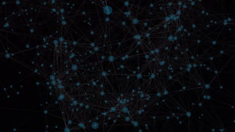 Animation-of-network-of-connections-floating-against-black-background