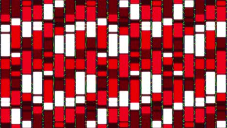 Animation-of-red-mosaic-sqaures-moving-in-seamless-pattern-against-black-background
