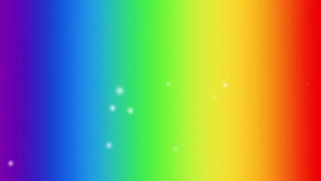 Animation-Von-Weißen-Flecken,-Die-Sich-über-Einen-Regenbogenhintergrund-Bewegen