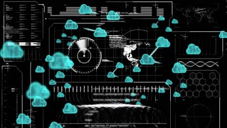 Animation-Von-Wolkensymbolen-Und-Datenverarbeitung
