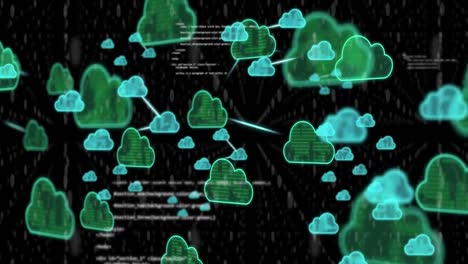 Animation-Von-Wolkensymbolen-Und-Datenverarbeitung