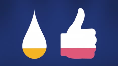 Animation-of-filled-thumb-and-drop-icons-with-orange-and-pink-colours