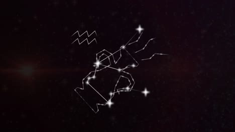 Animation-of-aquarius-star-sign-with-glowing-stars