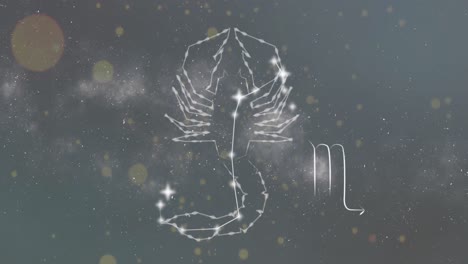 Animation-Des-Sternzeichens-Skorpion-Mit-Leuchtenden-Sternen
