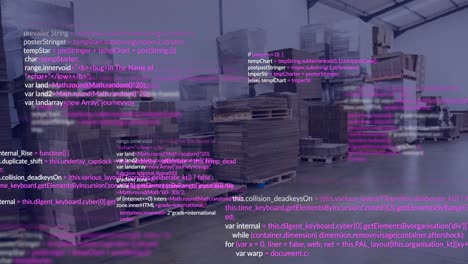 Animation-of-data-processing-against-inventory-at-a-warehouse