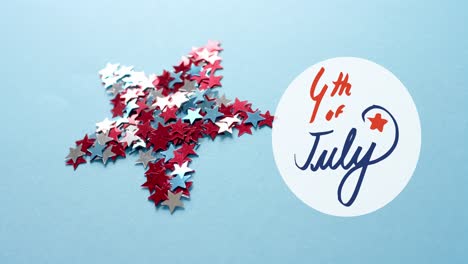 Animation-of-4th-of-july-text-over-star-of-united-states-of-america-on-blue-background