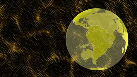 Animation-of-globe-spinning-over-shapes-moving