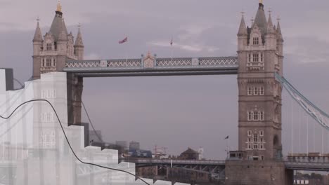 Animation-of-statistical-data-processing-against-view-of-london-bridge